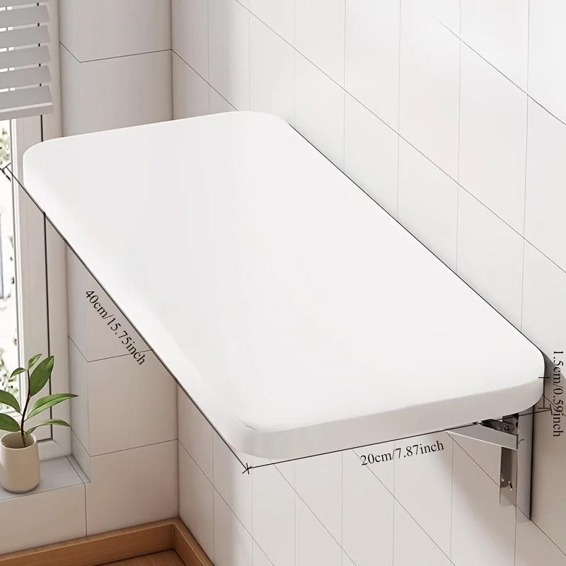 1Pc Wall Mounted Folding Table,Space Saving Wall Rack with Baffle for Home Restaurant Furniture