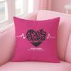 Lovely Sentence For Family Warm Hearts Cushion Cover Linen Pillowcase Cover Soft Decor for Sofa Home Room