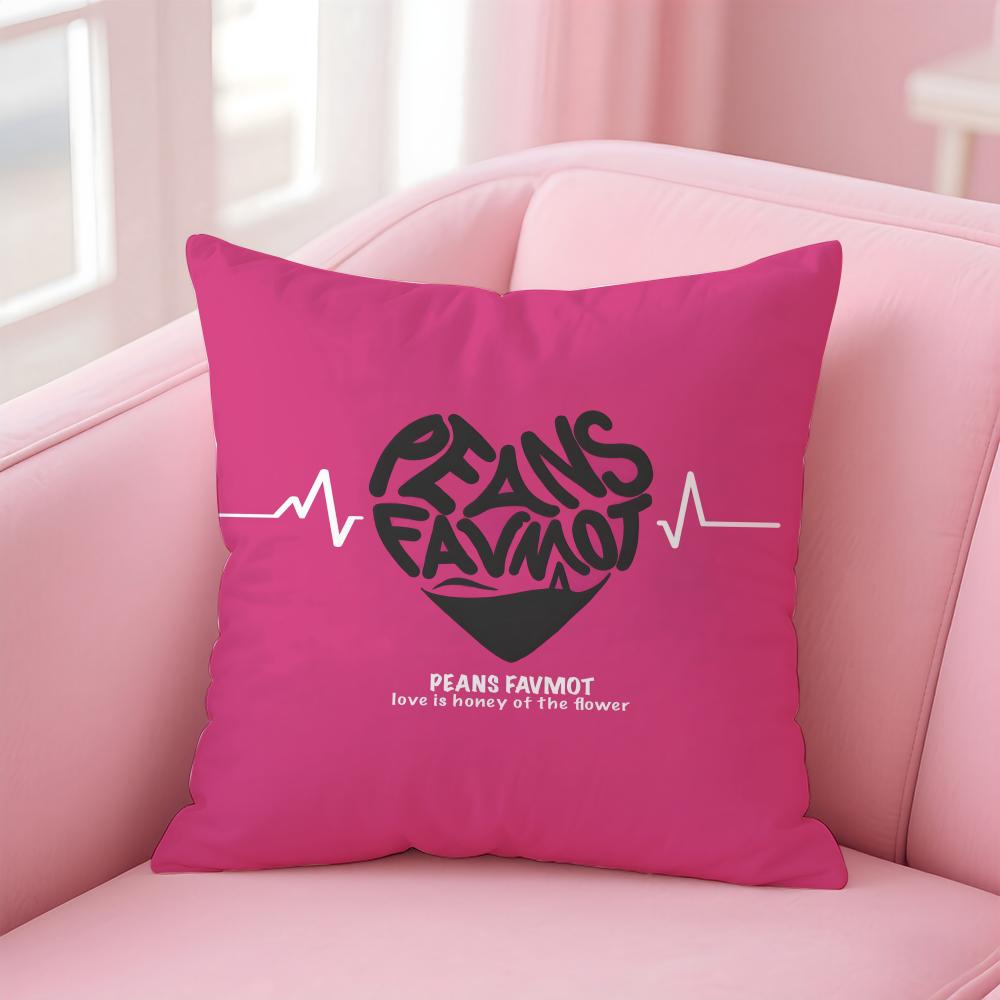 Lovely Sentence For Family Warm Hearts Cushion Cover Linen Pillowcase Cover Soft Decor for Sofa Home Room