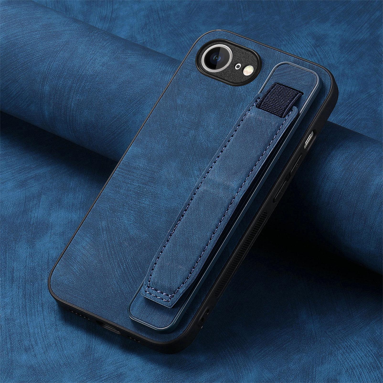 

Wristband Holder Cover for IPhone 16E 16e Retro Matte PU Leather Silicone Kickstand Case for Iphone 16E SE4 Shell for iPhone 16E