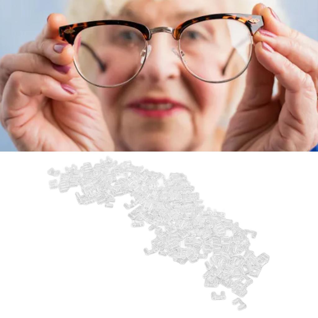 200 Stück Randlose Brillen Kompressionshülse Transparentes Plastik Befestigungszubehör Werkzeuge Randlose Fassungen Mou