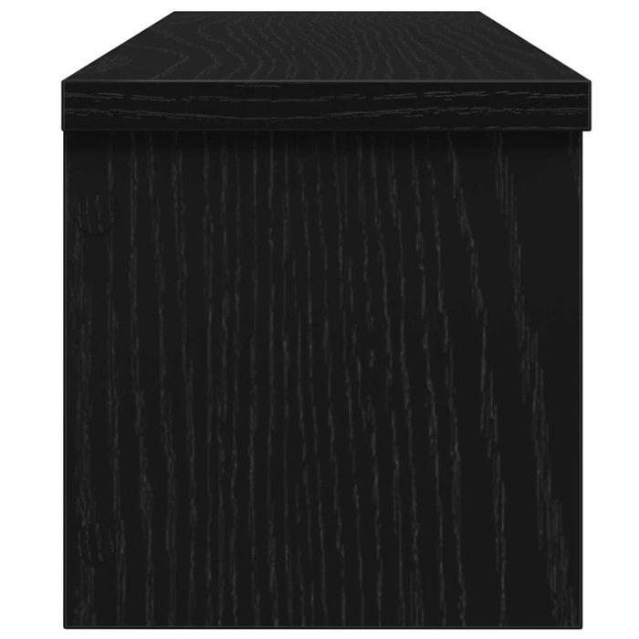 VidaXL Étagère de cuisine empilable noir 50x15x16 cm bois d'ingénierie, étagère de rangement de cuisine, organiseur 860483