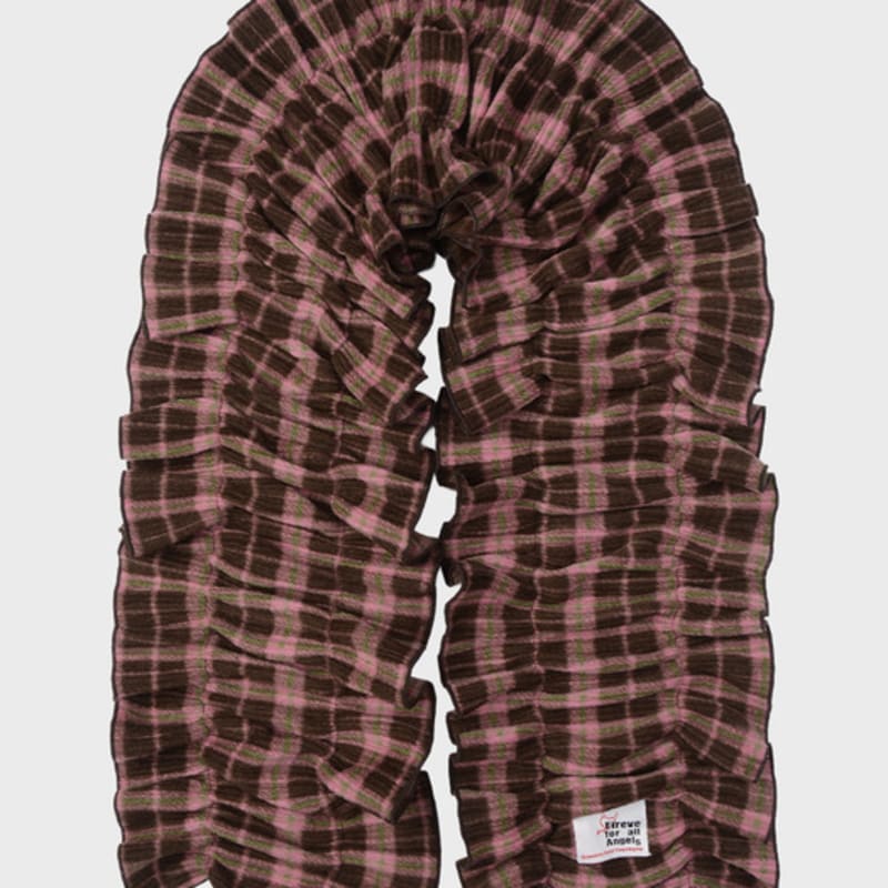 Eireve EMMA FRILL MUFFLER (TARTAN CHECK PINK)