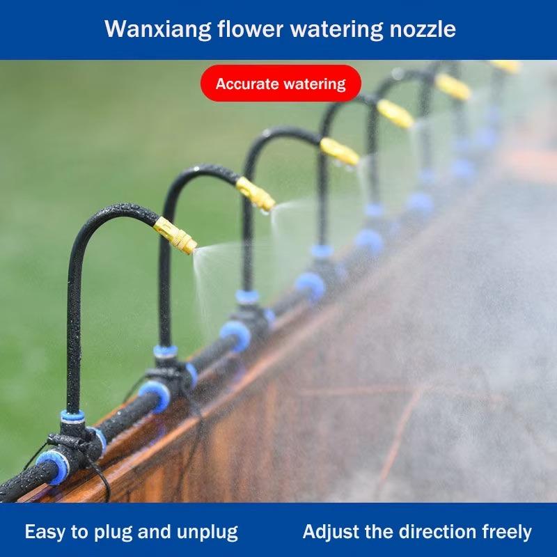 5M Universal Automatic Irrigation Sprinkler Kit Rotating Copper Nozzle Garden Balcony Atomization Sprinkler Watering Kits