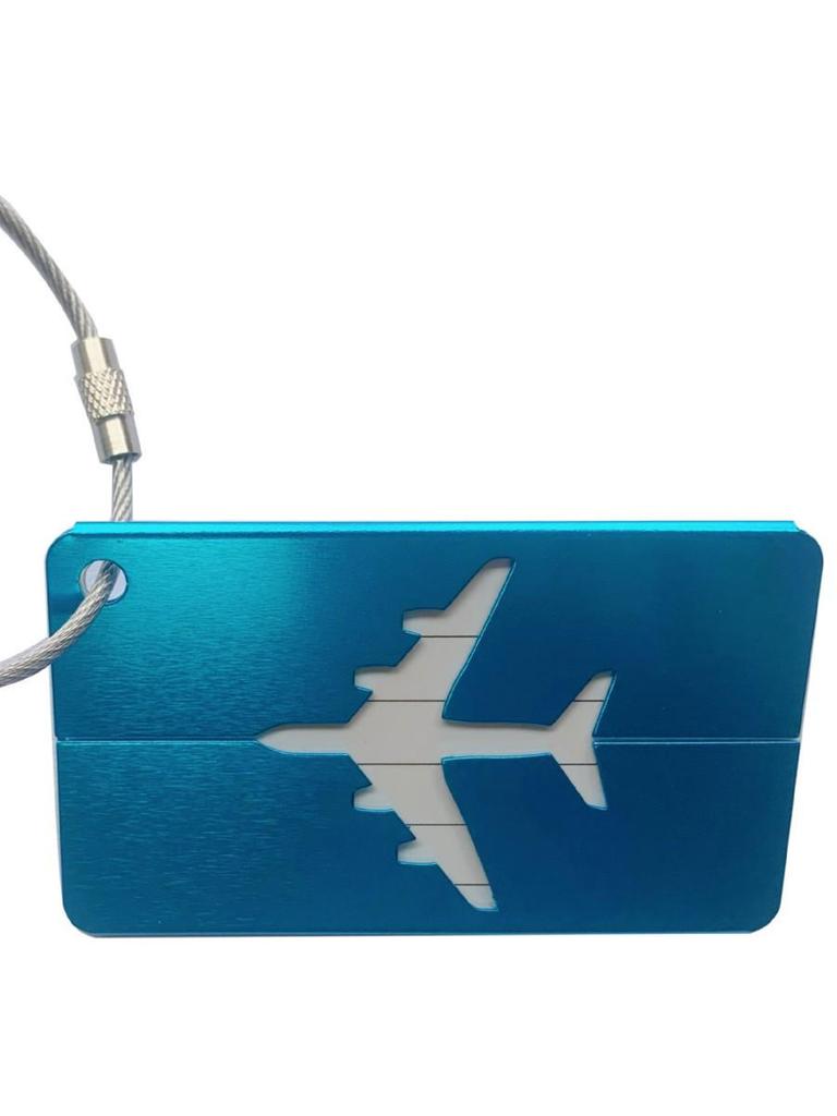 Aluminum Alloy Airplane Luggage Tag - Metal Baggage ID Card for Suitcase