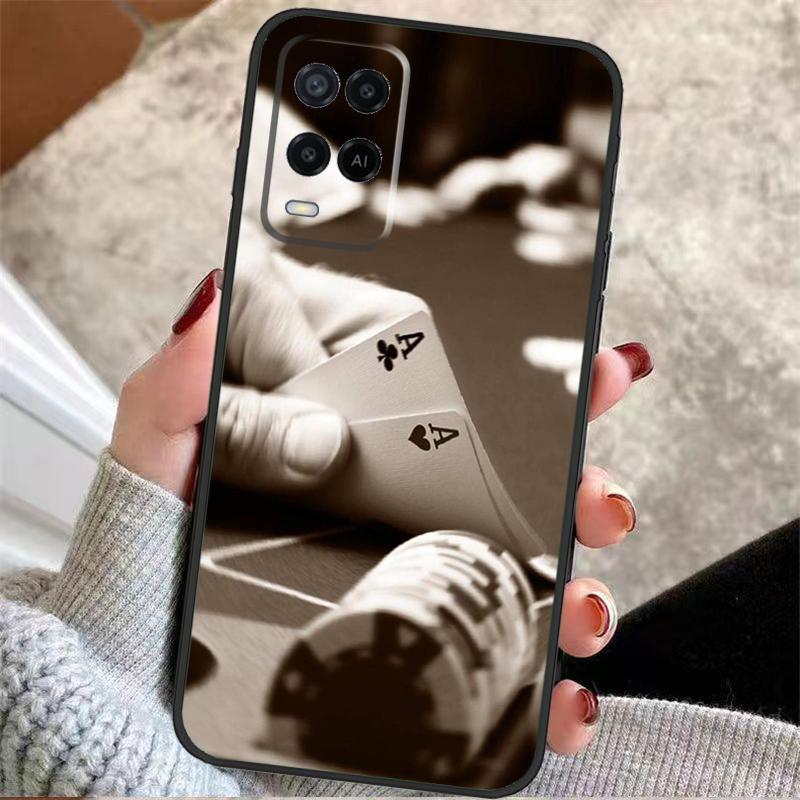 Poker Playing Cards Case For Oppo A57 A17 A77 A40 A78 A54 A74 A94 A76 A16 A96 A18 A60 A80 A38 A58 A98 A15 A5 Pro OPPO A76