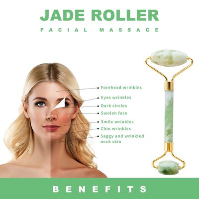 Jade Roller Gua Sha for Facial Beauty Massage Skin Care Tool for Eyes & Relieve Fine Lines and Wrinkles Natural Jade Made Tool