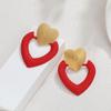 New Year Chic Stainless Steel Hollow Heart Earrings - Fashionable & Versatile Jewelry