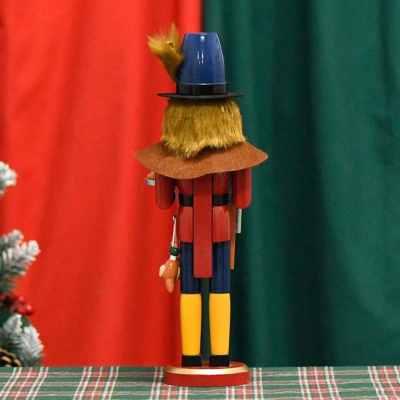Christmas Nutcrackers Ornament Small Wooden Soldier Christmas Decorations Nutcrackers Figure Ornament for Table Shelf