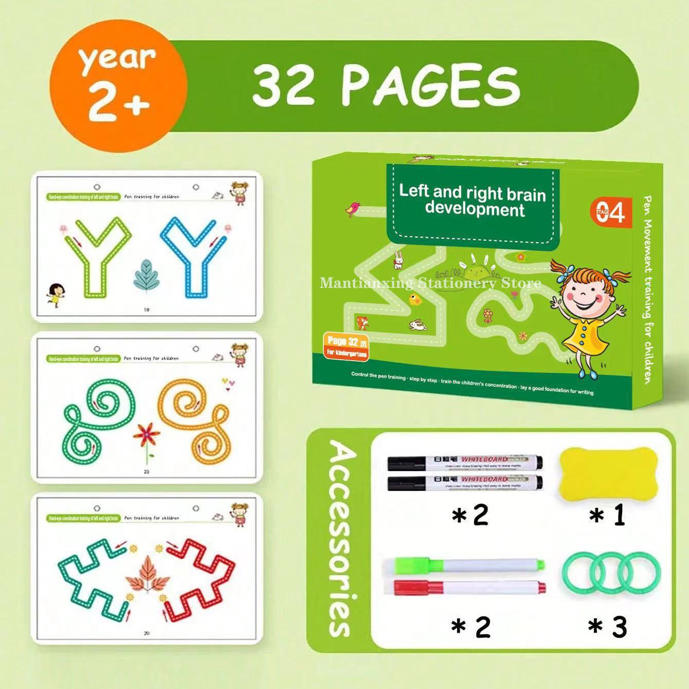 

Reusable Magical Tracing Workbook Magic Practice Copybook Control Training Book Children Montessori Drawing Education Stationery
