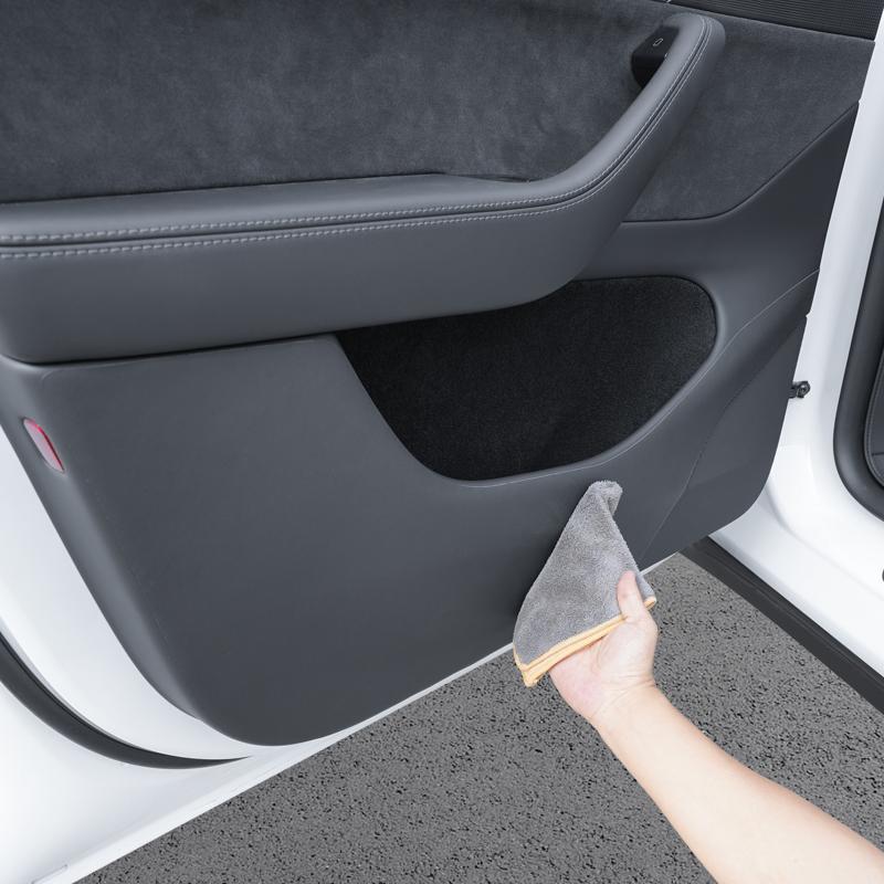 For Tesla Model Y Juniper Car Door Anti Kick Pad, Model 3 Highland Door Panel Protective Pad, Anti Stepping and Anti Dirt Pad