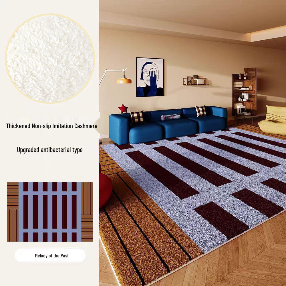 Luxury Faux Cashmere Color Block Area Rug - Non-Slip, Thick, Durable 40*60cm Faux Cashmere