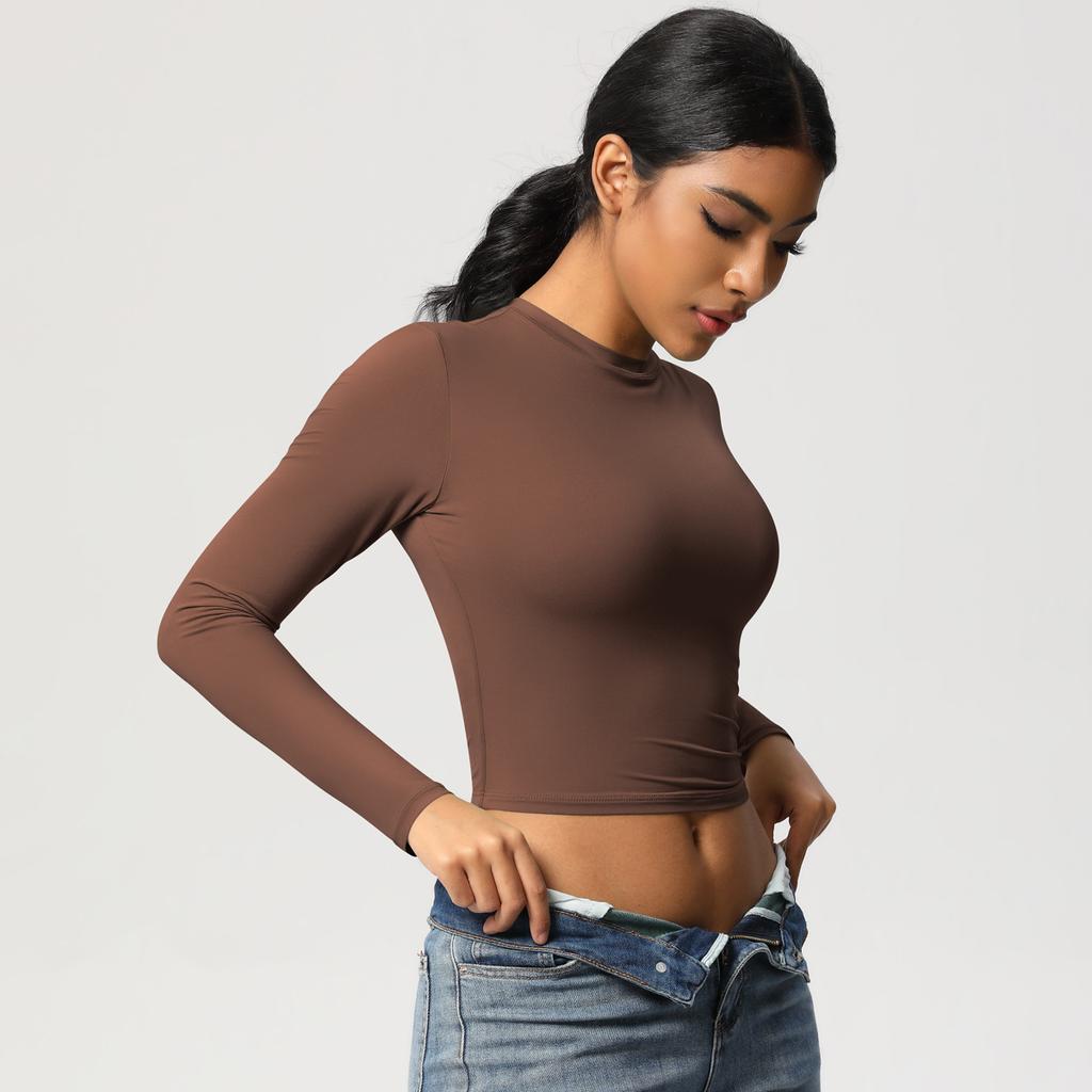 Women Sports T-Shirts Long Sleeves Compressed Quick-dry Super Elastic Suitable For Running Fitness Training Yoga