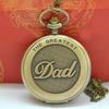 Large Vintage Dad-Style Bronze Pocket Watch with English Numbers