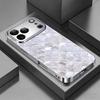 White Pearl Fish Scale Electroplat Silver Phone Case For iPhone 15 17 16 14 13 12 11 Pro Max Plus 16E 17Air 7 8 Xr X Glass Cover