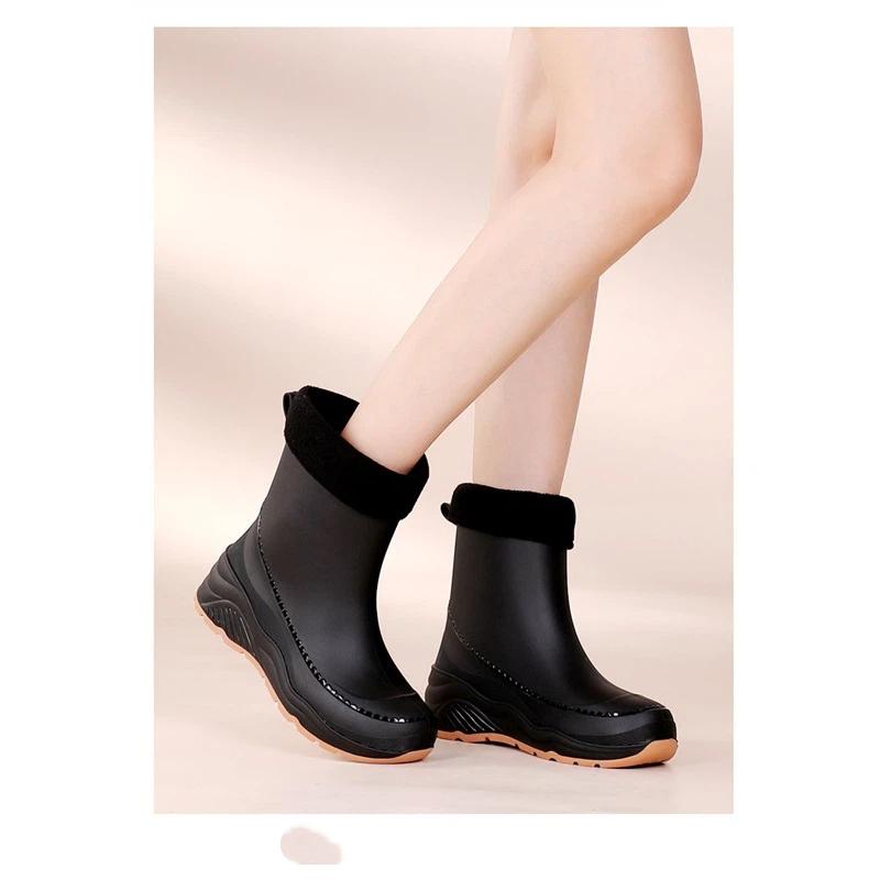 Ladies' Winter Fashionable Soft Breathable Cotton Rain Shoes