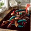 1pc Snake and Skull Design Indoor Area Rug - Soft, Anti-Slip, and Durable Gaming Room Decor for Bedroom