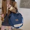 American tote bag women's street trend short-distance denim travel bag casual shoulder messenger sports fitness bag