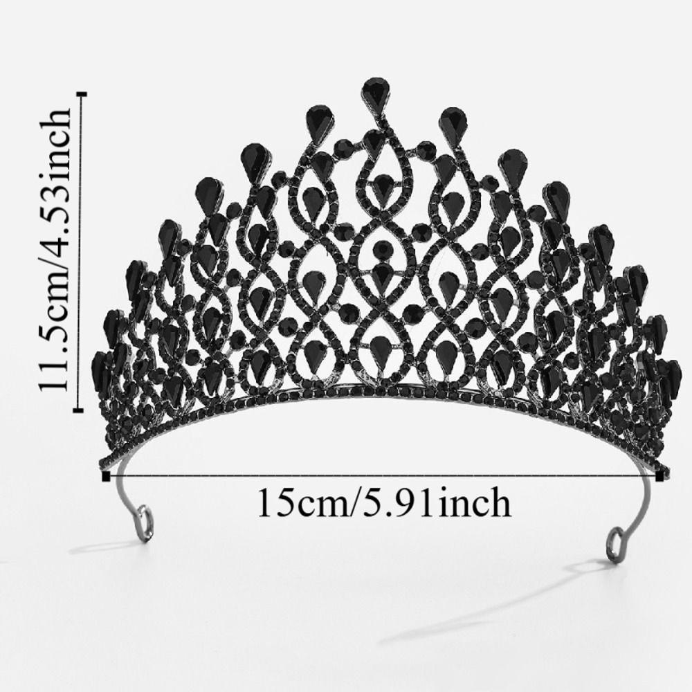 Sparkling Baroque Queen Tiaras Elegant Bridal Headwear Rhinestone Diadem Birthday Party