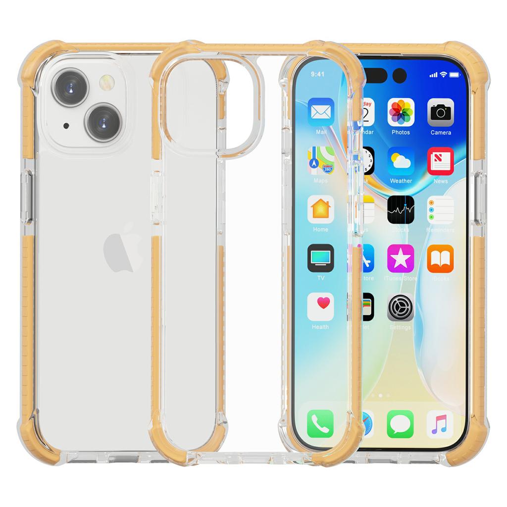For iPhone 14 Case Four Corners Anti Drop Clear TPU+TPE+PC Phone Cover