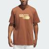 adidas T Shirts Men's Brown Crew Neck Moderate Straight Fit JE3757