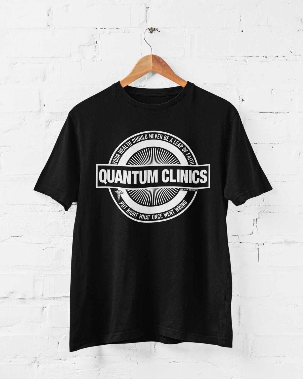 Quantum Clinics T Shirt Funny Retro TV Leap Beckett Sam Al 80s TV 90s Gift Idea XL