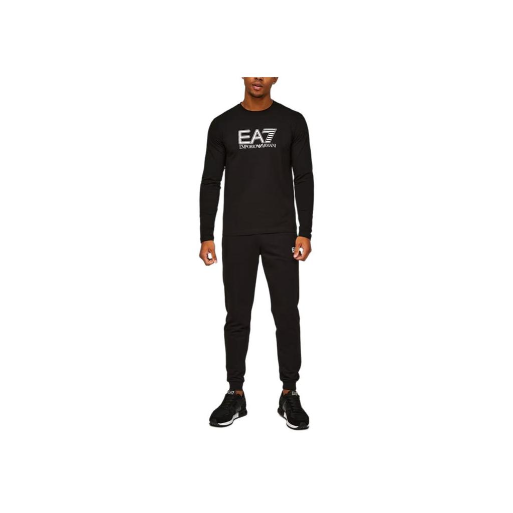 Emporio Armani EA7 FW25 Stretch Plain Knit Cotton Long Sleeve T-Shirt Men Tops 7M000900-AF10373-MC317