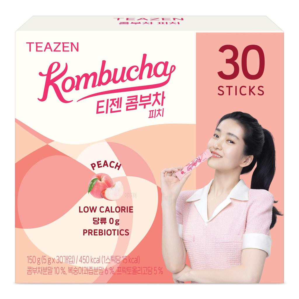 Teazen Kombucha Peach 30 Sticks X 3 Boxes, Korea Kombucha