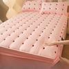 Thickened Oversized Soft Mattress Protector, Solid Color Fitted Sheet, Embroidered Mattress Cover