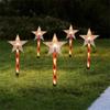 5pcs Solar Christmas Lights Outdoor Waterproof Solar Powered 8-Lighting Modes Stake Lights For Pathway Lawn Yard Christmas Decor
