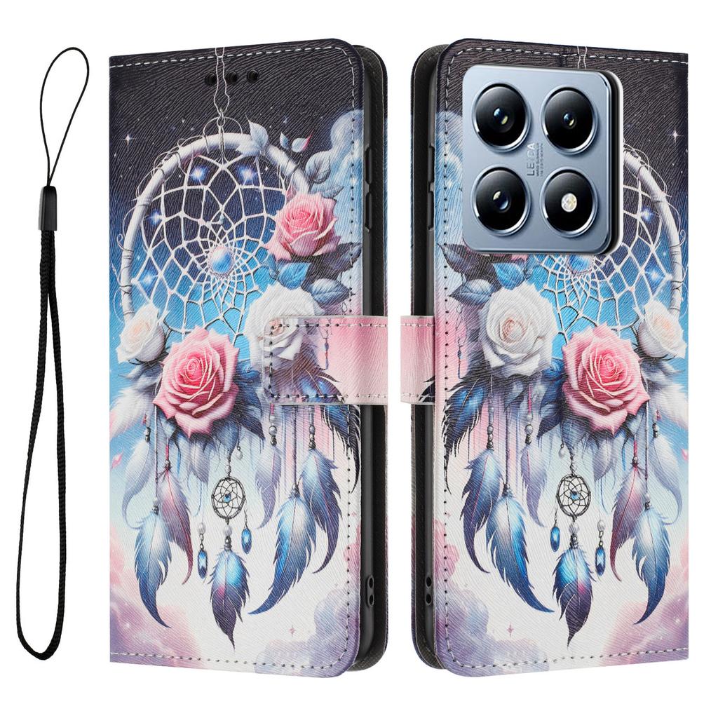 YX-2501 For Xiaomi 14T Pro Case Pattern Printing PU Leather Wallet Phone Cover with Lanyard