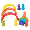 12Pcs Wooden Rainbow Stacking Blocks Fun Building Nesting Toys For Kids Boys