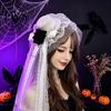 Vintage Headdress Gothic Halloween with Rose And Chain Decoration, Mini Bowler Hat, Festival Party Hair Piece Retro Small Top Hat Clip for Cosplay