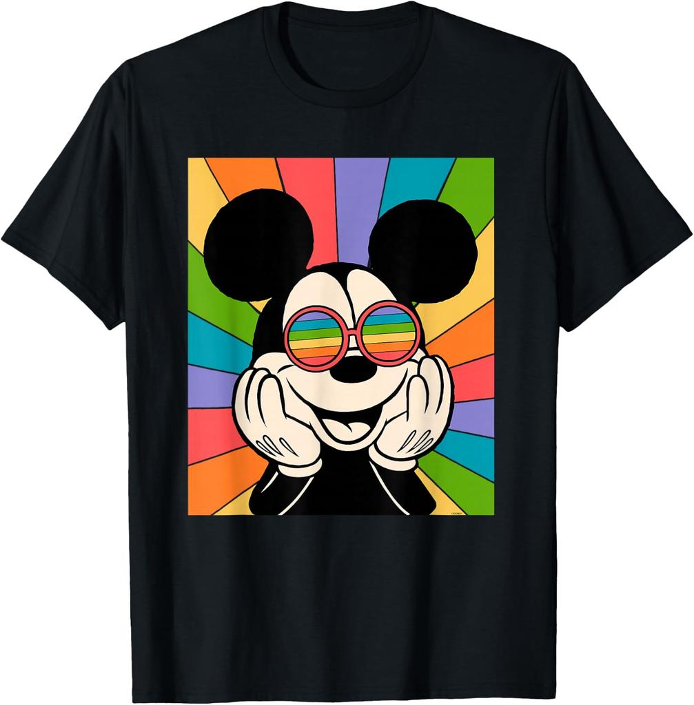 Fashion Casual Mickey Mouse Sun Burst Retro T-Shirt S-4XL Unisex