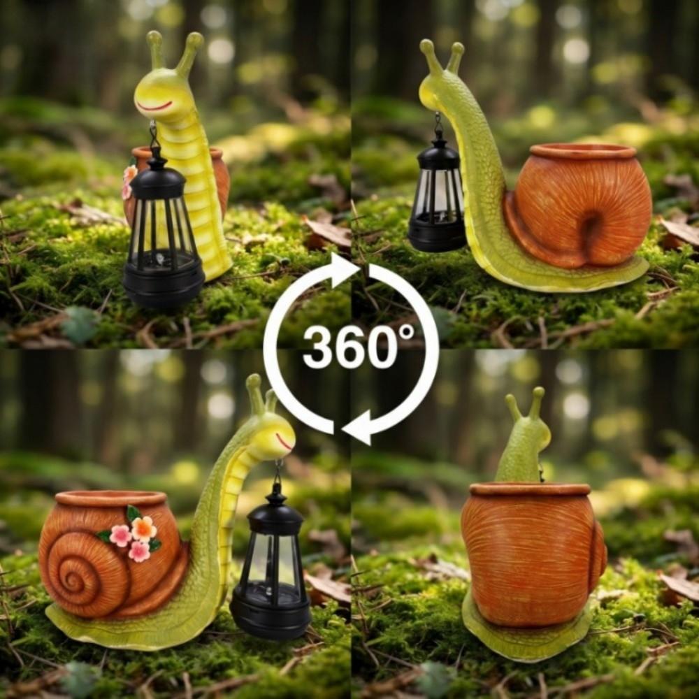 Resin Snail Statue Planter Sun Proof Resin Decorative Flowerpot  Outdoor