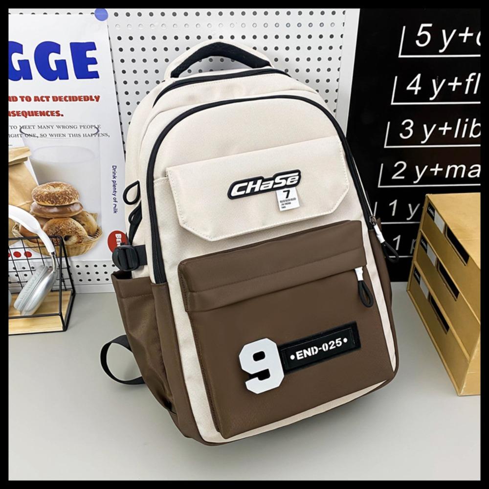 School bag for boys Junior high school students Contrast colors Strong and durabllarge capacity High value High school students Middle school backpack