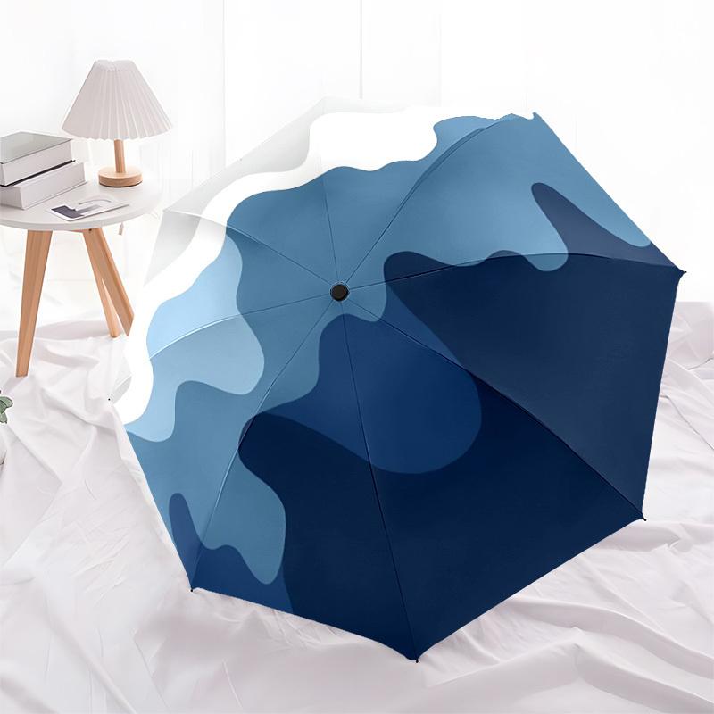 1pc Ocean Waves Automatic Open/Close Umbrella with One Touch Button,, Windproof Design   Lightweight Portable Umbrella for Women & Men6039