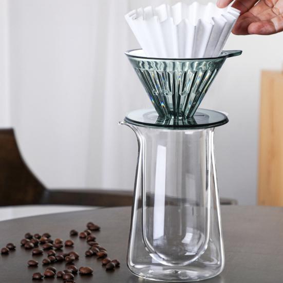 Kaffeetrichter Kunststoff Langlebig 1-2 Tassen Fassungsvermögen Flachboden Stabile Platzierung Wasserdurchflusskontrolle Kaffeetrichter