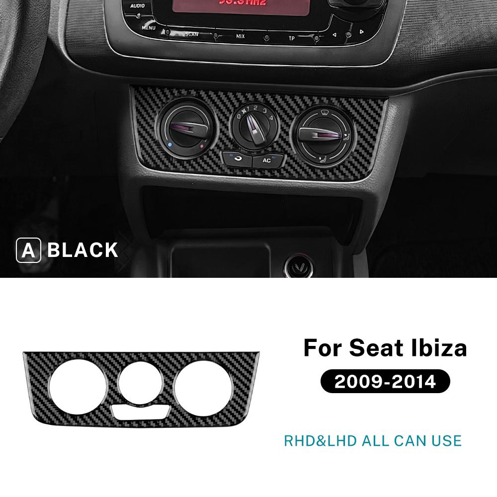 Real Soft Carbon Fiber Sticker LHD RHD Car Central Control AC Frame Panel Trim For Seat Ibiza 2009 2010 2011 2012 2013 2014