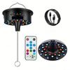 A34R Rotating Disco Ball Motor Light With Remote,3-15RPM Adjustable Speed,30 RGB Leds,Supports 4''-16''Mirror Balls For Party