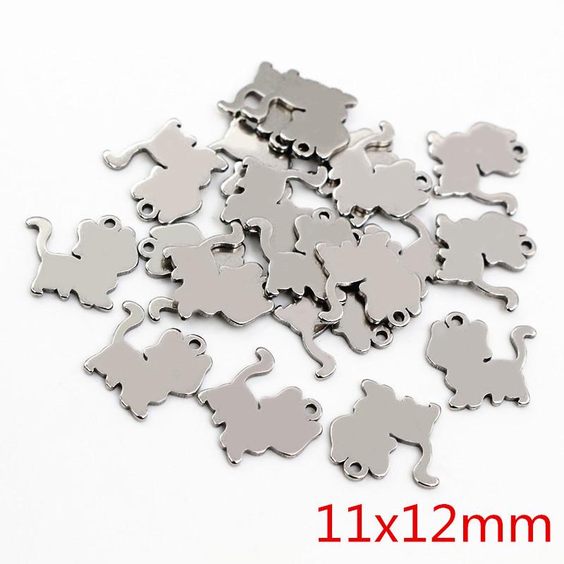 30pcs/lot No Fade 316 Stainless Steel Star Heart Fish Cat Charms Pendant for DIY Necklace Bracelet Craft Jewelry Making Findings
