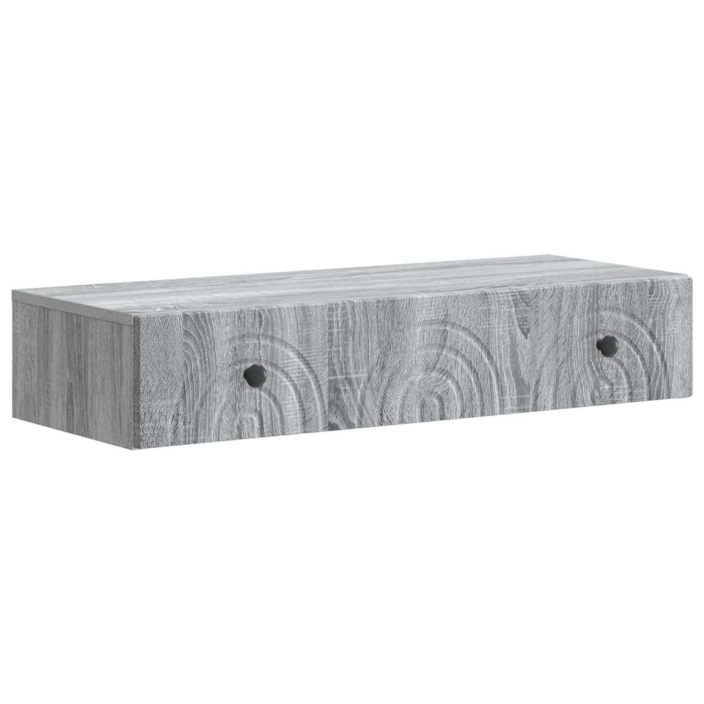 Wall Mounted Side Table Grey Sonoma 87.5 x 34.5 x 17 cm