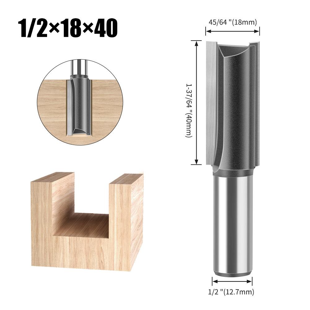 Woodworking Milling Cutter 1/2 Handle Extended Straight Blade Length 40Mm Slotted Straight Cutter Notch Cutter Slotted Milling Cutter Tools