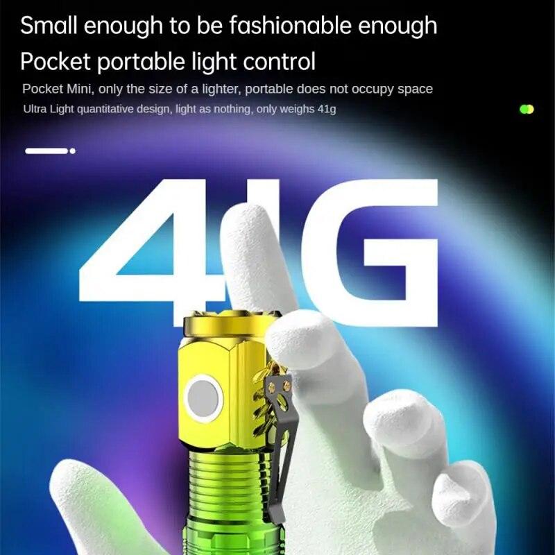 LED Waterproof Flashlight Mini Super Portable Multi-functional Clip-on Super Magnetic Rechargeable Three-eyed Monster Outdoor