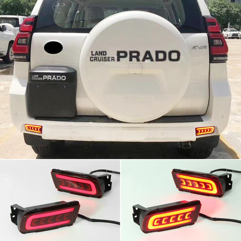 2PCS LED Reflector For Toyota Land Cruiser Prado 150 LC150 FJ150 GRJ150 2010 - Rear Bumper LED Tail Light Brake Light