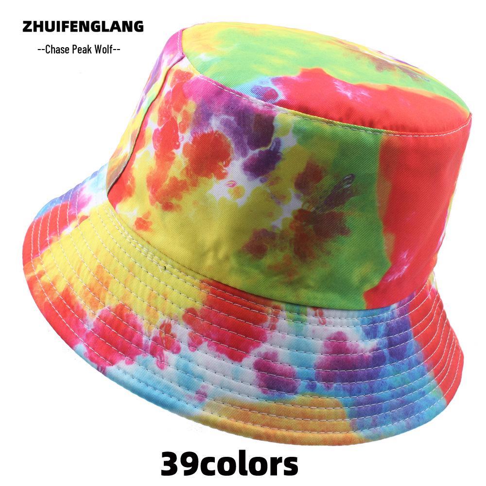 Reversible Tie-Dye Bucket Hat with 3D Graffiti Print for Women - Autumn Style Sun Hat