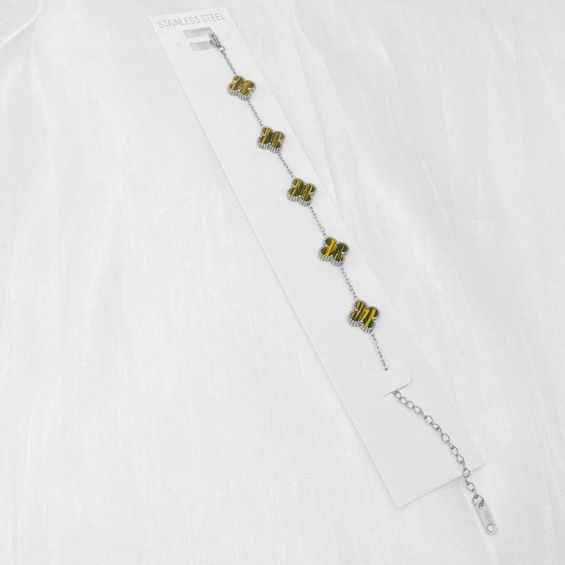 Mm Nicht verblassendes Edelstahl-Vierblättriges Kleeblatt-Armband für Damen - Frischer Stil