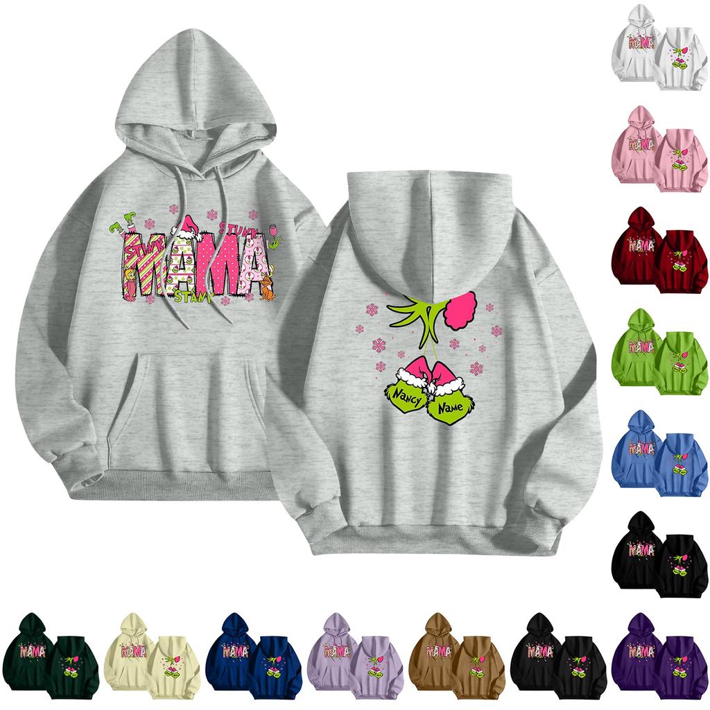 Women's Fashionable Casual Long-Sleeved Hooded Printed Sweatshirt