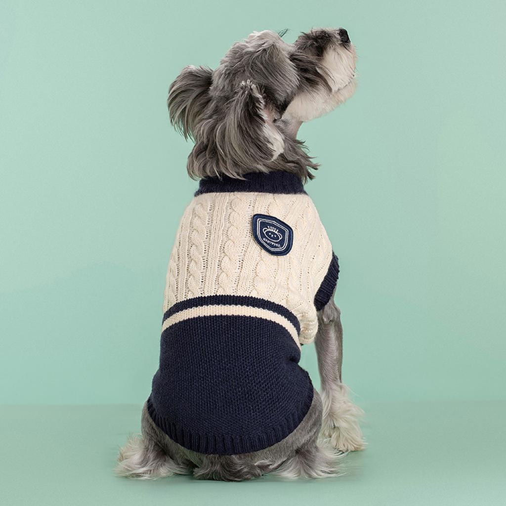 Stylish Color Block Dog Sweater Warm And Fashionable Winter Dog Clothes For Small Medium Dogs Winter Warm Doggie Sweater
