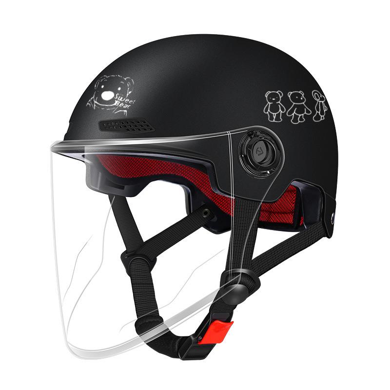 Cycling Helmet Electric Vehicle Women's Autumn and Winter Warm Motorcycle Men's Safety Hat Summer Four Seasons Half Helmet